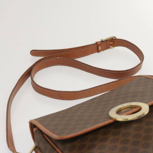 CELINE Macadam Canvas Shoulder Bag Pvc Leather Brown - Picture 8 of 12